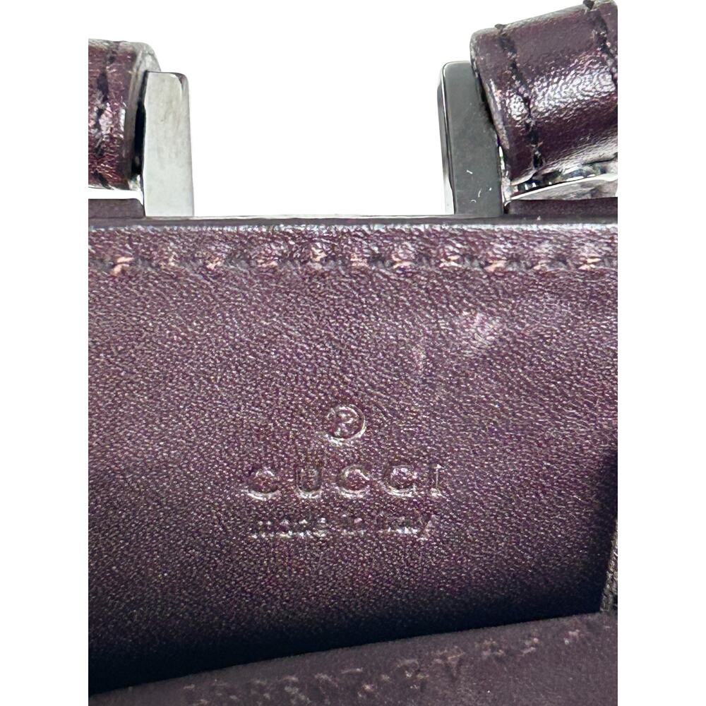 Gucci Vintage Brown GG Monogram Leather Necklace Wallet - Picture 5 of 6